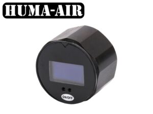 Huma Digital Mini Pressure Gauge 25 mm. Black G1/8 BSP Threads 300 Bar O-Led Screen